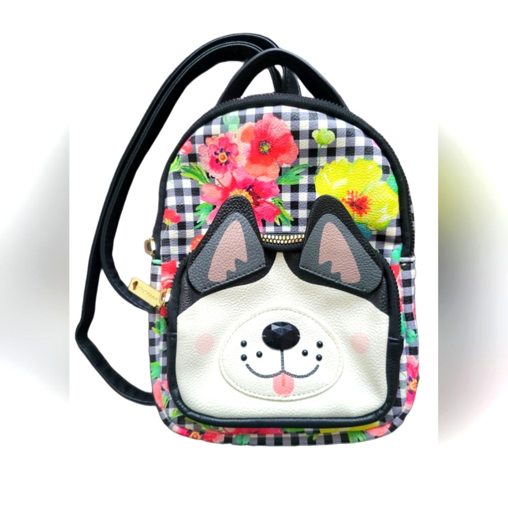 Betsey Johnson Mini Backpack Husky Dog Floral